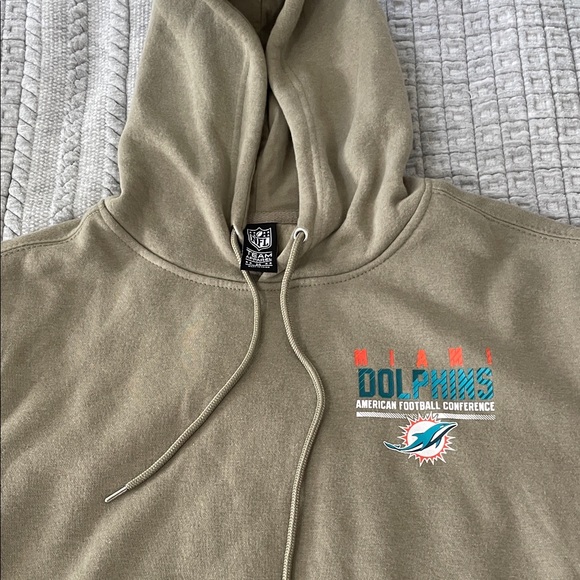 NFL Team Apparel Miami Dolphins Tan Hoodie - Picture 1 of 4